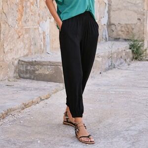 Peruvian‎ Connection Women's Nomad Pleated Jogger Pants Size Small Black